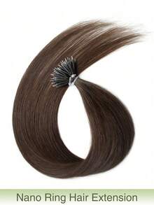 Extensiones de cabello humano real de 12-22 pulgadas con anillos nano, cabello humano Remy liso y recto, mechas de cabello con anillos nano, extensiones de cabello con nano puntas, para mujeres - S2 - Ver 4