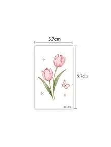 30pcs/Pack Colorful Floral Temporary Tattoo Stickers, Tulip, Rose, Sunflower And Patterns, Waterproof Tattoo Stickers For Women, Arm And Body Tattoo Art - Multicolor - View 7
