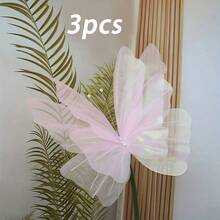 6/3/1pcs Silk Artificial Butterflies, Large Tulle Fake Butterflies For Wedding Decoration, Window Display, Outdoor Garden Decor, Birthday Theme Party Decoration, Home Decor, Wreath Decoration, Large Floral Decoration, Table Centerpiece - Multicolor - View 17