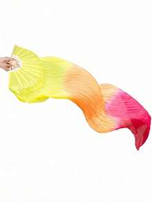 2/1pc Extra Long Flowing Silk Fan, Three-Color Gradient Design. This Double-Sided Silk Fan Is Perfect For Dance Performances, Holiday Parties, Sports Props, And Can Also Be Used As A Traditional Chinese Fan For Dance Activities. An Excellent Mother's Day Gift. - Multiple Styles - View 40