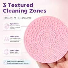 Portable Silicone Makeup Brush Cleaning Pad Suitable For Plastic Brush Heads, Compact Round Brush Travel And Use, Gentle Hygienic Cleaning Mascara, Eyebrow, Lipstick Brush Care - Palm-sized Makeup Dry Cleaning - View 8