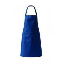 1pc Plus Size Unisex Chef Cooking Apron, Waterproof, With 2 Pockets, Adjustable Black Apron, Suitable For Home, BBQ And Restaurant Use For Cooking, Baking, Cleaning, Gardening - Blue - View 14