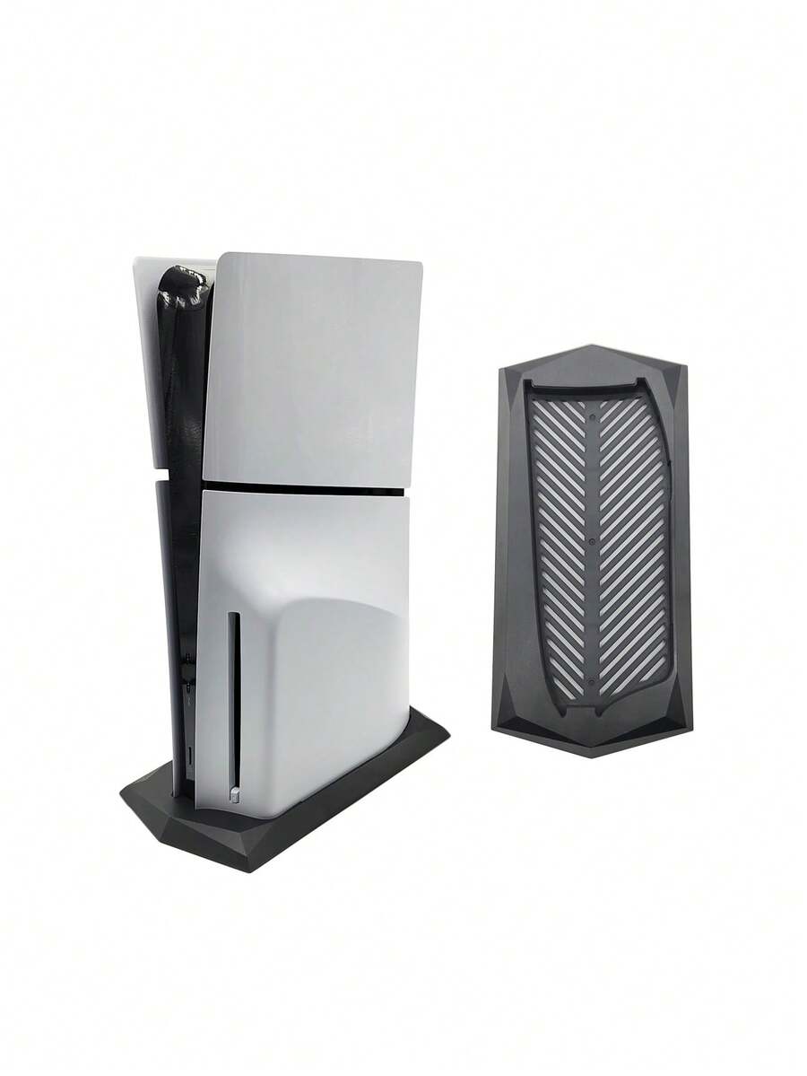 Compatible With PlayStation 5 Slim, Game Console Disc Version Cooling Stand, P5 Slim Base Stand Vertical Stand Practical Game Accessory - Black - View 1