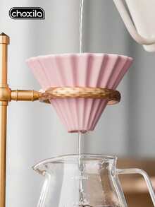 choxila 1pc Ceramic Coffee Dripper, Paper Cup Shaped Pour Over Coffee Filter, Permanent Pour Over Coffee Filter Coffee Funnel, Coffee Accessories - Coffee Filter - View 4