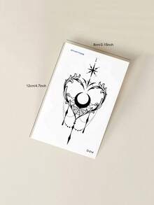 STARTTOOS Small Arm Tattoo Sticker - Black Scroll Vine Heart Spider Web Tassel Pattern Y2K Temporary Tattoo Sticker For Shoulder Neck Collarbone Body Skin 1pc/Pack - Black - View 6