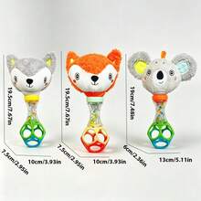 Cute Handheld Rattle (Fox & Koala) Baby Grade Vibration Bell Toy, Grip & Sensory Training, Visual & Auditory Development, Thanksgiving Birthday & All Holiday Gift - 彩色 - 查看 5