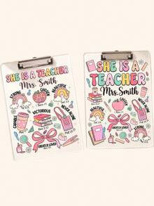 Tableaux d'écriture décoratifs en acrylique transparent personnalisables, cadeau parfait pour les enseignants, convient pour les bureaux de classe, la rentrée scolaire et les fournitures de bureau de classe. Disponible en sets de une pièce, trois pièces et cinq pièces. - Multicolore - Voir 2