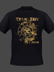 STAHLZEIT BAND Camiseta de Merchandising del 20º Aniversario de la Banda (2005-2025) - Camiseta Casual de Cuello Redondo con Estampado Atemporal, Lavable a Máquina, Prenda Coleccionable para Fans - Negro - Ver 1