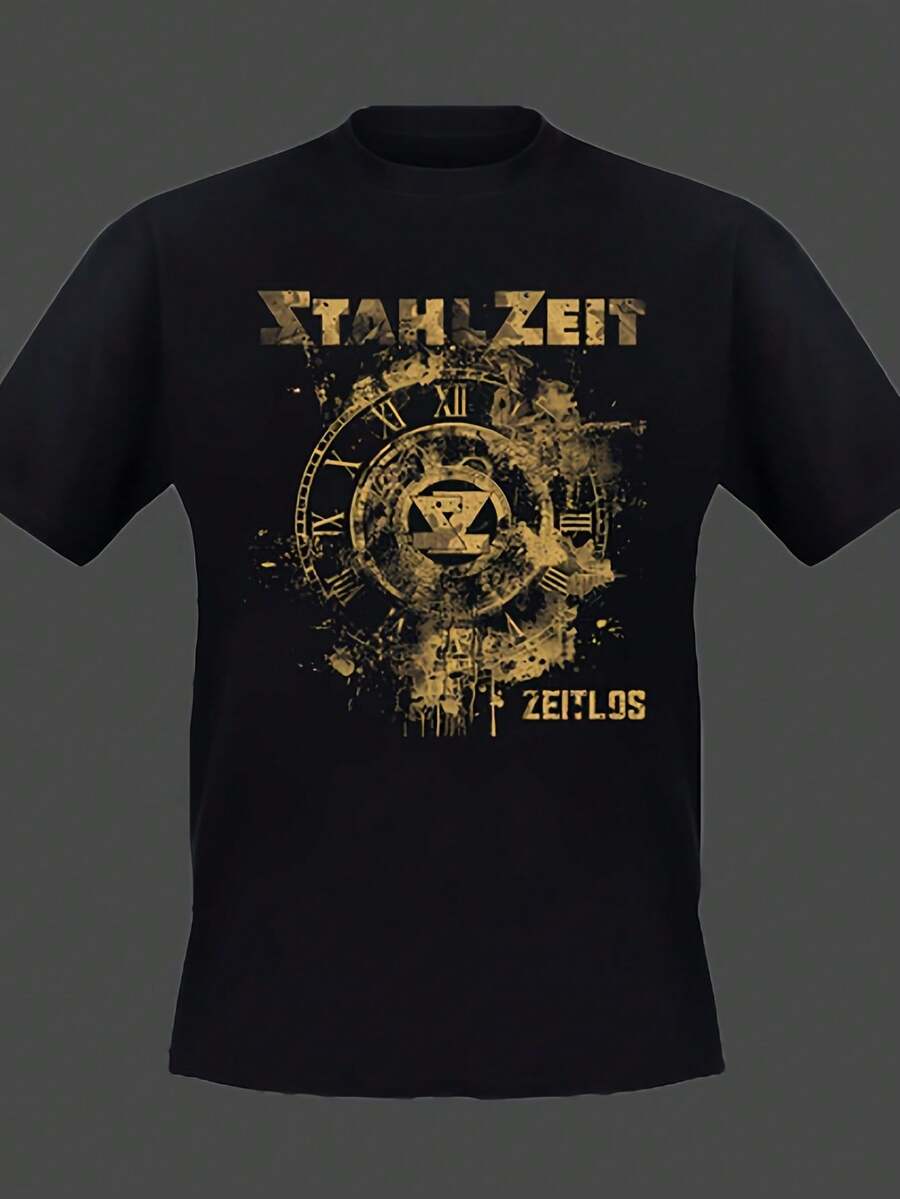 STAHLZEIT BAND Camiseta de Merchandising del 20º Aniversario de la Banda (2005-2025) - Camiseta Casual de Cuello Redondo con Estampado Atemporal, Lavable a Máquina, Prenda Coleccionable para Fans - Negro - Ver 1