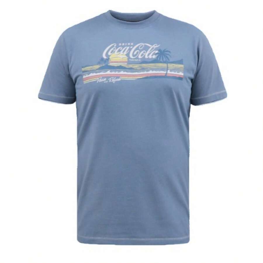 Duke Mens D555 Norfolk Coca Cola Kingsize T-Shirt - Denim jaspeado - Ver 1
