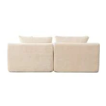 Modular Compression Sofa In Chenille Fabric, Filled With 30D High-Resilience Foam. Easy To Move And Featuring A Non-Slip Base, It Is Ideal For Living Rooms And Other Spaces. Beige - 米色 - 查看 8