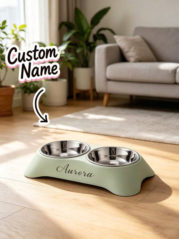 Personalized Pet Bowl, Customized Name Pet Bowl, Dual Use For Eating And Drinking, Neck Protection, Suitable For Cats, Dogs And Other Pets' Feeding Utensils, Ideal Choice For Food And Water, Perfect Commemorative Gift For All Breeds, Customized Dog Bowl Gift - Multicolor - View 4