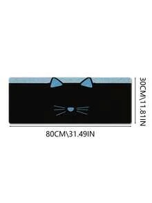 Alas Mouse Kucing Lucu, Alas Meja Hitam Besar, Desain Wajah Kucing Biru, Bagian Bawah Karet Anti Selip, Tepi Dijahit, Alas Keyboard Kucing Lucu, Cocok Untuk Kantor, Bermain Game, Dekorasi Rumah - View 14