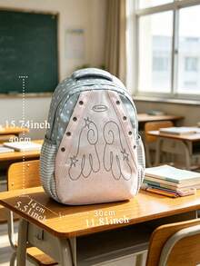1pc Backpack Cute Backpack Featuring Sweet Polka Dot Trim And Wing Pattern Lightweight Schoolbag Multi Compartment For Students Durable Casual Daypack With Side Pockets Ideal For Daily Travel School Supplies Essential For The Start Of School Season - Multiple Styles - View 9