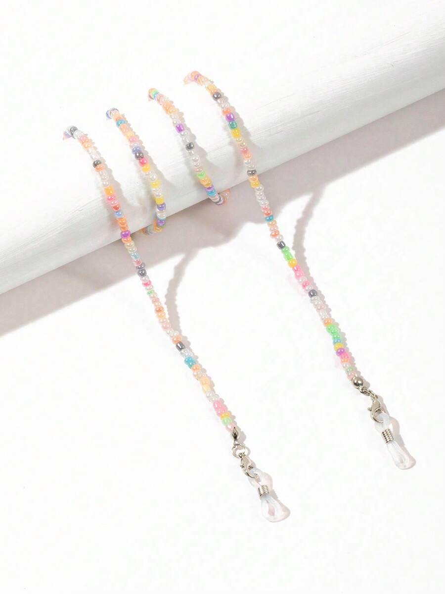 1pc Bohemian Colored Bead Women Glasses Chain, Eyeglass Chain, Sunglass Accessories, Eyeglasses Chian Women's Eyeglass Chain,Holiday Essentials - Multicolor - View 1