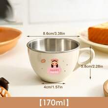 304 Stainless Steel Water Cup With Handle, Cute Cartoon Pattern Double Wall Milk Coffee Cup Mug, Detachable Insulated Anti Scalding Drinking Cup Suitable For Students And Adults To Use In School, Office, Outdoor Camping, Picnic - Multicolor - View 15