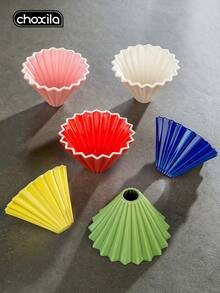 choxila 1pc Ceramic Coffee Dripper, Paper Cup Shaped Pour Over Coffee Filter, Permanent Pour Over Coffee Filter Coffee Funnel, Coffee Accessories - Coffee Filter - View 3