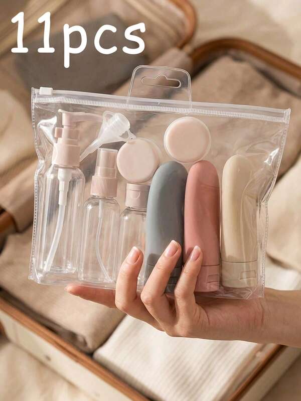 Travel Size Refillable Cosmetic Lotion Bottle Set, Empty Cosmetic Bottles, Travel Toiletries Bottle Set, Refillable, Leak-Proof, Squeeze Type, Suitable For Small Packaging Shampoo, Conditioner, Body Lotion, Shower Gel, Etc., Travel Essentials