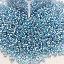 500 pezzi, 5g/confezione, perline di vetro semiseed da 2mm con tinta iridescente discreta, perline rotonde, perline a chicco di miglio, adatte per fai-da-te artigianale, realizzazione di braccialetti, anelli, regali per amici - Perline di semi GRB da 2 mm riempite d'argento, 15 colori in 18 colori - Visualizzare 21