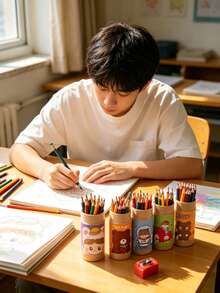 1桶12色彩色鉛筆，適用於繪畫、塗鴉與藝術創作，返校季 - A - 查看 2