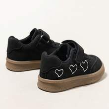 1 pereche de pantofi de skate casual unisex pentru copii, pantofi sport de tip trainer armată germană pentru băieți, cu închidere tip scai, talpă moale, versatili, pentru campus și sport casual - Negru - Vizualizare 5
