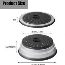 Microwave Oven Splash Cover, Medium (Charcoal Gray) - Foldable, Breathable Silicone Splash Cover - Microwave Oven Plate Cover With Handle - Kitchen Gadget, Ideal For Food Preparation - Multicolor - View 11