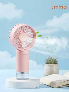 JMMO Portable Fan With Spray Humidifier, Portable Electric Fan, USB Rechargeable Fan With Water Mist, Lightweight Handheld Mini Fan For Makeup Office Travel Camping Indoor Outdoor Back To School Holiday Vacation Summer Essentials - Pink - View 1