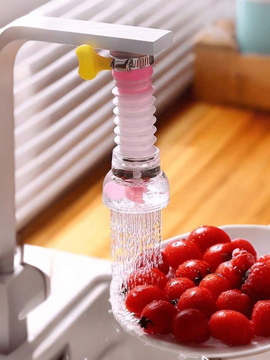 Adaptador de grifo ajustable, giratorio y extensible con clip de fijación, diseño flexible fácil de instalar. Esencial para cocina y baño, cabezal de grifo a prueba de salpicaduras, potenciador de presión de agua, filtro giratorio universal, aireador de boquilla purificadora de agua de cocina, ahorrador de agua - A - Ver 1