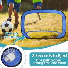 Foldable Portable Soccer Goal, Pop-Up Soccer Net With Carrying Bag, Suitable For Backyard - Blue - View 1