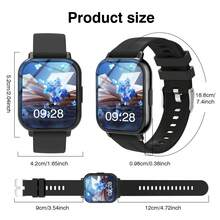 Reloj inteligente deportivo con pantalla LED de color curva de alta definición, pantalla táctil laminada completa multilingüe, reproductor de música, función de teléfono, notificación de mensajes - Multicolor - Ver 7