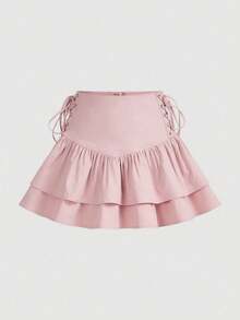 With Low Side Drawstring With Gathers - สีชมพูอ่อน - ดู 1