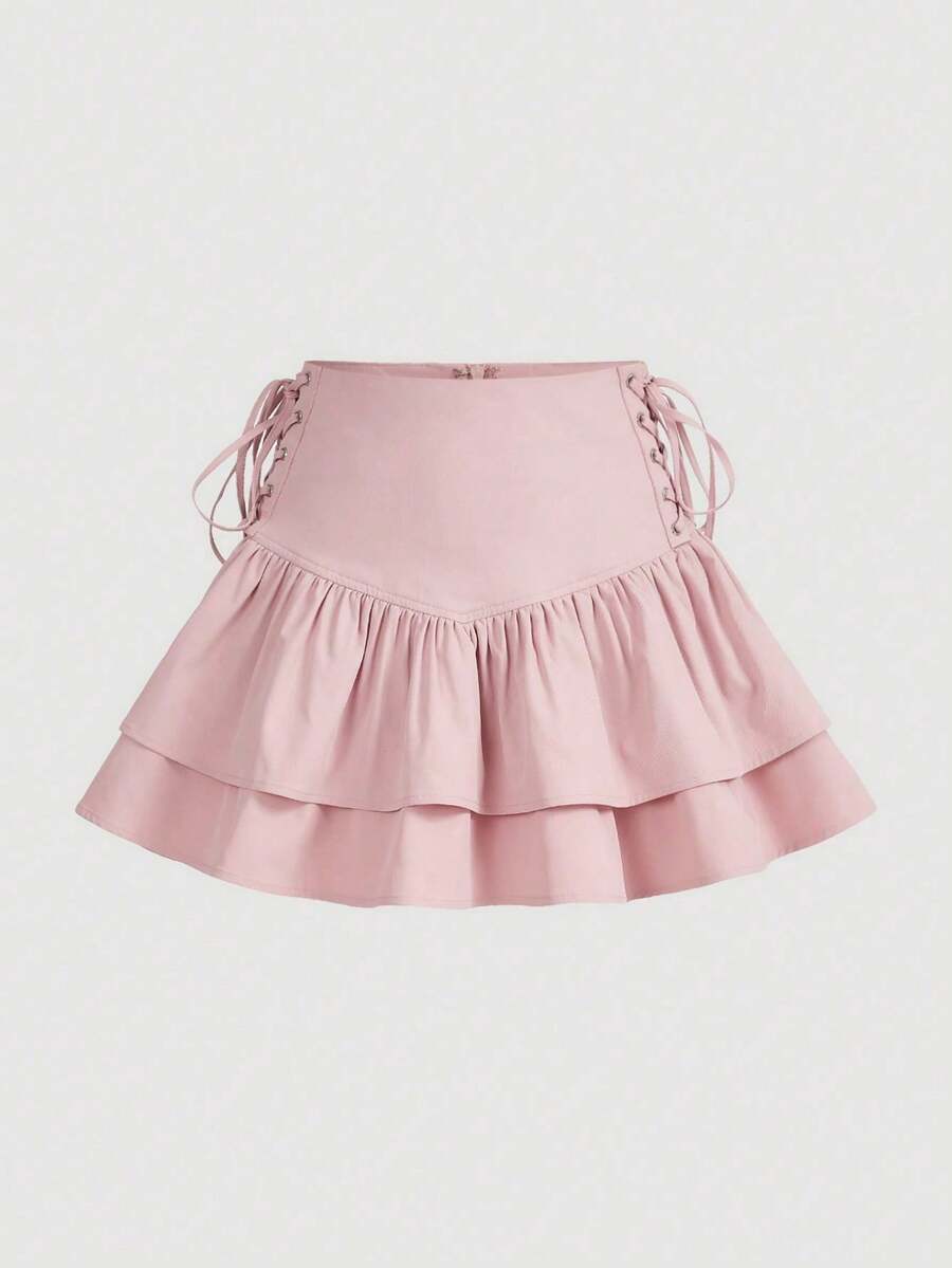 With Low Side Drawstring With Gathers - สีชมพูอ่อน - ดู 1