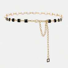 1 pieza Cinturón de playa de verano para mujer talla grande estilo vaquero occidental milenario plateado y dorado, cinturón de cuero con cadena, accesorios de playa para mujer, accesorios de novia para boda, suministros de boda, gafas de sol para mujer, correa para gafas de sol, llavero para mujer, cinturón para vestido de mujer, collar, accesorios para el cabello, diadema para mujer, sombrero para hombre, cinturón de bala con lunares estilo Nashville, accesorios góticos corporativos - multicolor - Ver 2
