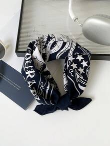 1 pièce Bandana en coton à imprimé nautique rétro, foulard carré multifonctionnel de 55 cm, bandeau de tête et foulard de cou streetwear pour femmes et hommes - Multicolore - Voir 8