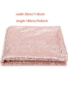 180*30cm Gold/Silver/Pink/Sequin Table Runner, Luxury Rhinestone Vintage Style, Suitable For Christmas, Wedding And Various Banquets, 1pc - 1 YEAR - View 6