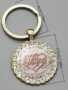1PC Sister Love Letter Keychain, Unisex Fashion Accessory, Bag And Car Key Decoration, Suitable As Christmas, Thanksgiving And Easter Gift For Family And Friends - Gold - View 6