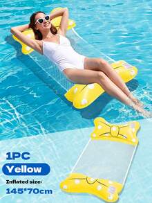 Polka Dot Bow Inflatable Water Hammock Pool Float, Adult Breathable Mesh Floating Lounge Chair With Neck And Leg Support Pillows, Portable Foldable PVC Floating Raft, Suitable For Summer Pool Parties, Beach, Lake Outdoor Water Relaxation - Multicolor - View 8