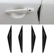 KPFILEH 4PCS Car Door Edge Guards, 3D Anti-Scratch Anti-Collision Rearview Mirror Protector Trim Strip, Universal Self-Adhesive Auto Exterior Bumper Decorative Sticker For Cars/Trucks/SUVs(Black) - ColorA - View 1