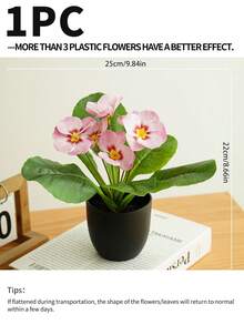 1 Potted Artificial Sunflower Plant With Black Pot, Plastic Faux Greenery. Decorative Ornaments For Home, Indoor Spaces, Office, Dining Table, Farmhouse Courtyard And Bathroom. - Multicolor - View 12