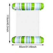 Gradient Stripe 2-Tube Inflatable Water Hammock Float, Portable Pool Floating Lounge Chair For Beach Swimming Pool - Green - View 3