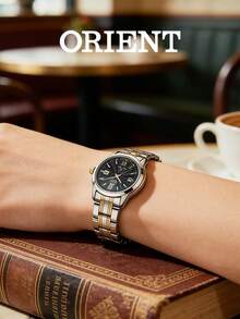Orient Women's Classic Automatic Mechanical Watch, Two-Tone Stainless Steel Bracelet, Sapphire Crystal, 30m Water Resistant, Black Dial, Formal Women's Watch SNR1L001B0 - Silver - View 5