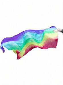 2/1pc Extra Long Flowing Silk Fan, Three-Color Gradient Design. This Double-Sided Silk Fan Is Perfect For Dance Performances, Holiday Parties, Sports Props, And Can Also Be Used As A Traditional Chinese Fan For Dance Activities. An Excellent Mother's Day Gift. - Multiple Styles - View 38