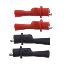 2 piezas Negro + Rojo Cables de prueba de multímetro de enchufe directo con pinzas de cocodrilo universales - Negro + Rojo 2 piezas - Ver 5
