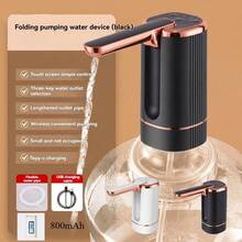 1 pieza Bomba de agua eléctrica automática recargable por USB, compacta y precisa, fácil instalación, conveniente y práctica, funcionamiento con un solo botón, pantalla de luz azul, carga por USB, puede bombear aproximadamente 6 cubos de agua embotellada de 19L con una sola carga completa - Multicolor - Ver 3