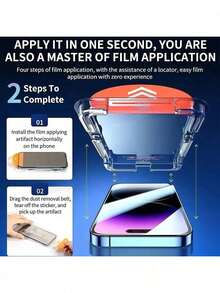 2pcs High Definition Transparent Dust-Free Tempered Glass Screen Protector, Compatible With 17Pro Max/17Pro/17Air/17/16Pro Max/16Pro/16Plus/16/15/14/13/12/11/X Man/XR/X/XS, Auto-Alignment Screen Protector - Clear - View 6