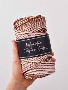 1pc 5mmTwo-Tone Polyester Texture Code Braided Cord, Durable Macrame Rope For DIY Plant Hangers, Bags & Bohemian Decor - Multicolor - View 4