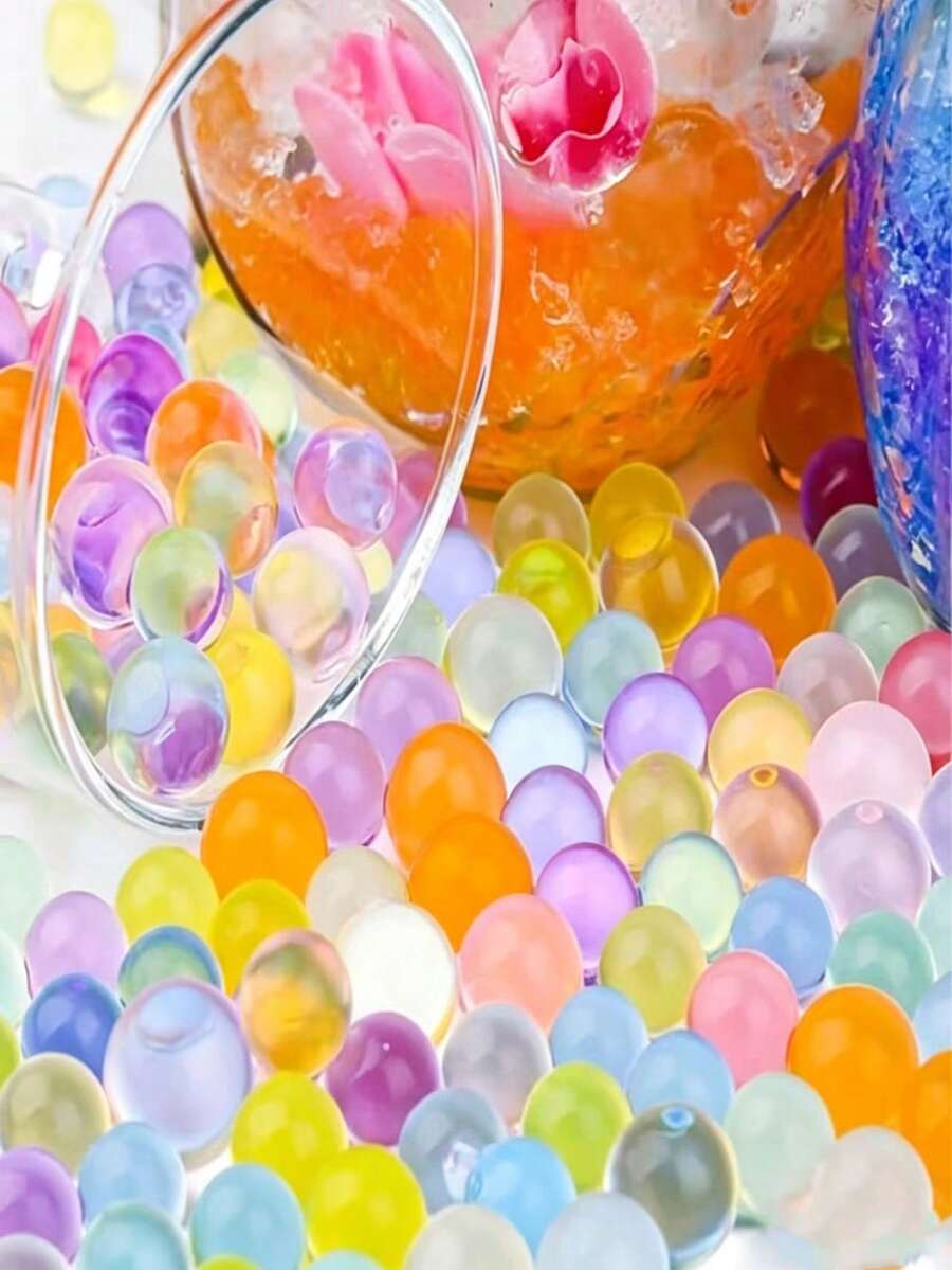 50.000 piezas Perlas de agua multicolor, perlas de agua, canicas de agua, para decoración de jarrones, decoración de bodas, decoración de Pascua, relleno de jarrones, decoración de velas flotantes, decoración central del hogar, adecuado para manualidades de bodas, cumpleaños, fiestas temáticas, San Valentín, Halloween, decoración central navideña