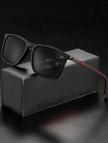 1pc Men's Fashion Glasses, Comfortable Lightweight Square Frame Casual Glasses, Ideal Gift Choice - Multicolor - View 3