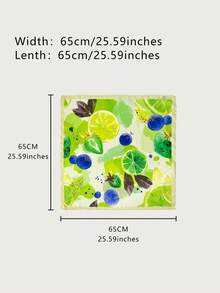 1件水果休閒聚酯纖維 (Polyester) 70cm 正方形圍巾，適合四季裝飾 - 3#綠色 - 查看 2