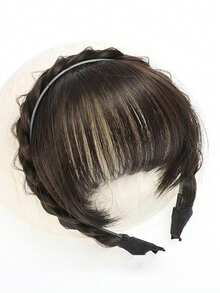 Fishbone Braid Headband With Air Bangs Wig For Women, Natural Seamless Hairpiece To Cover Gray Hair And Add Volume, Headband - Multicolor - View 11